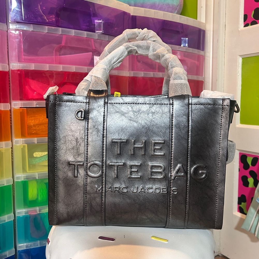Marc Jacobs Grey Metallic Tote Bag